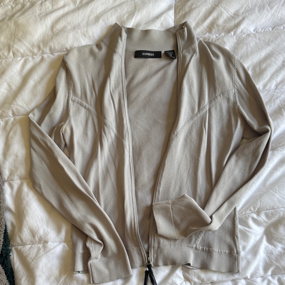 Express Women's Beige Open-Front Jacket